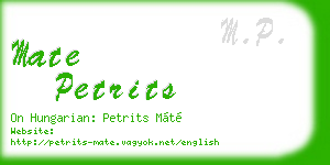 mate petrits business card